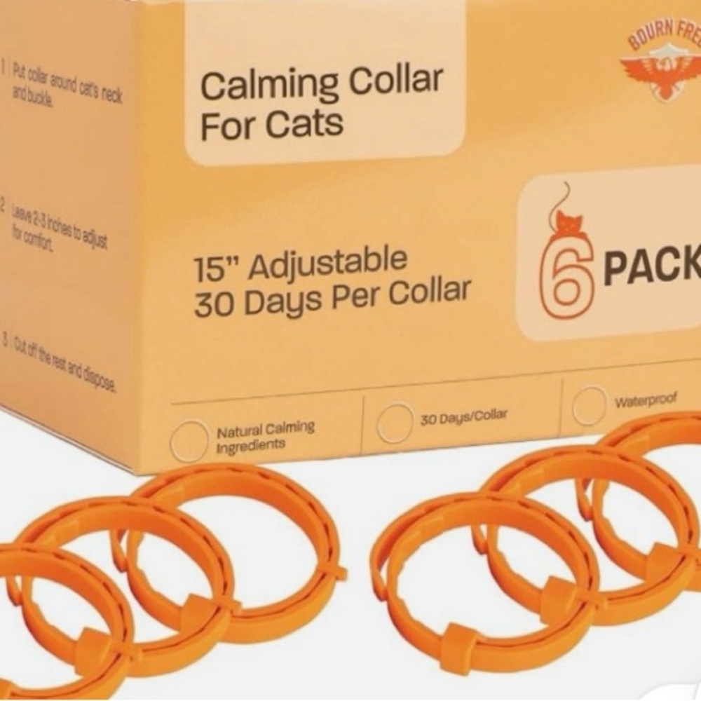BRAND NEW PACKAGE  6 Pk Calming Cat Collars Anxiety Relief Stress for Cats